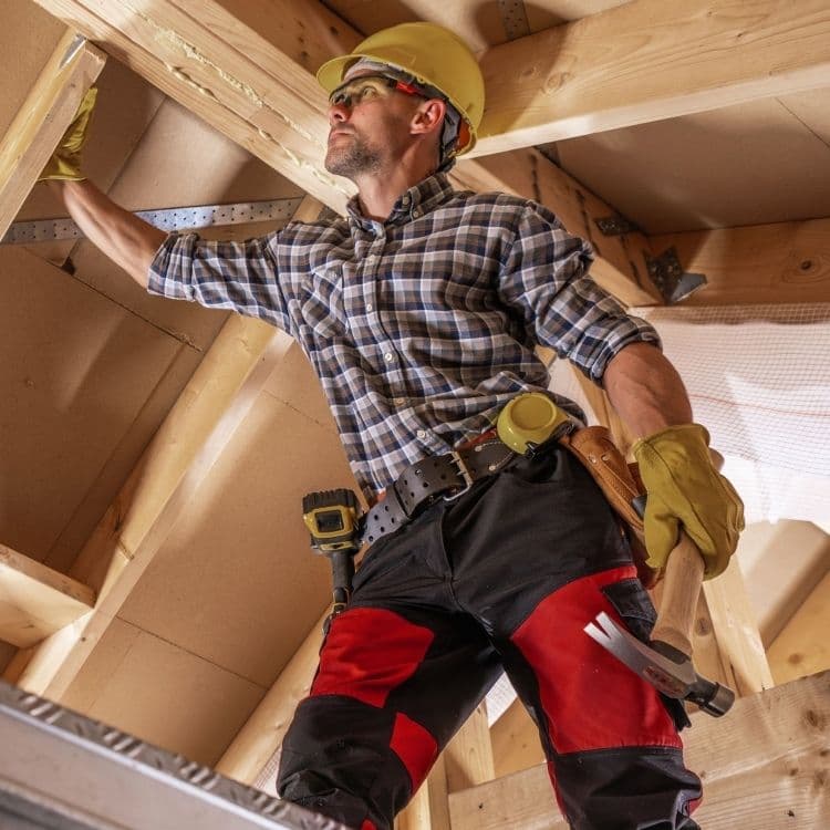 Restoration professional working on site