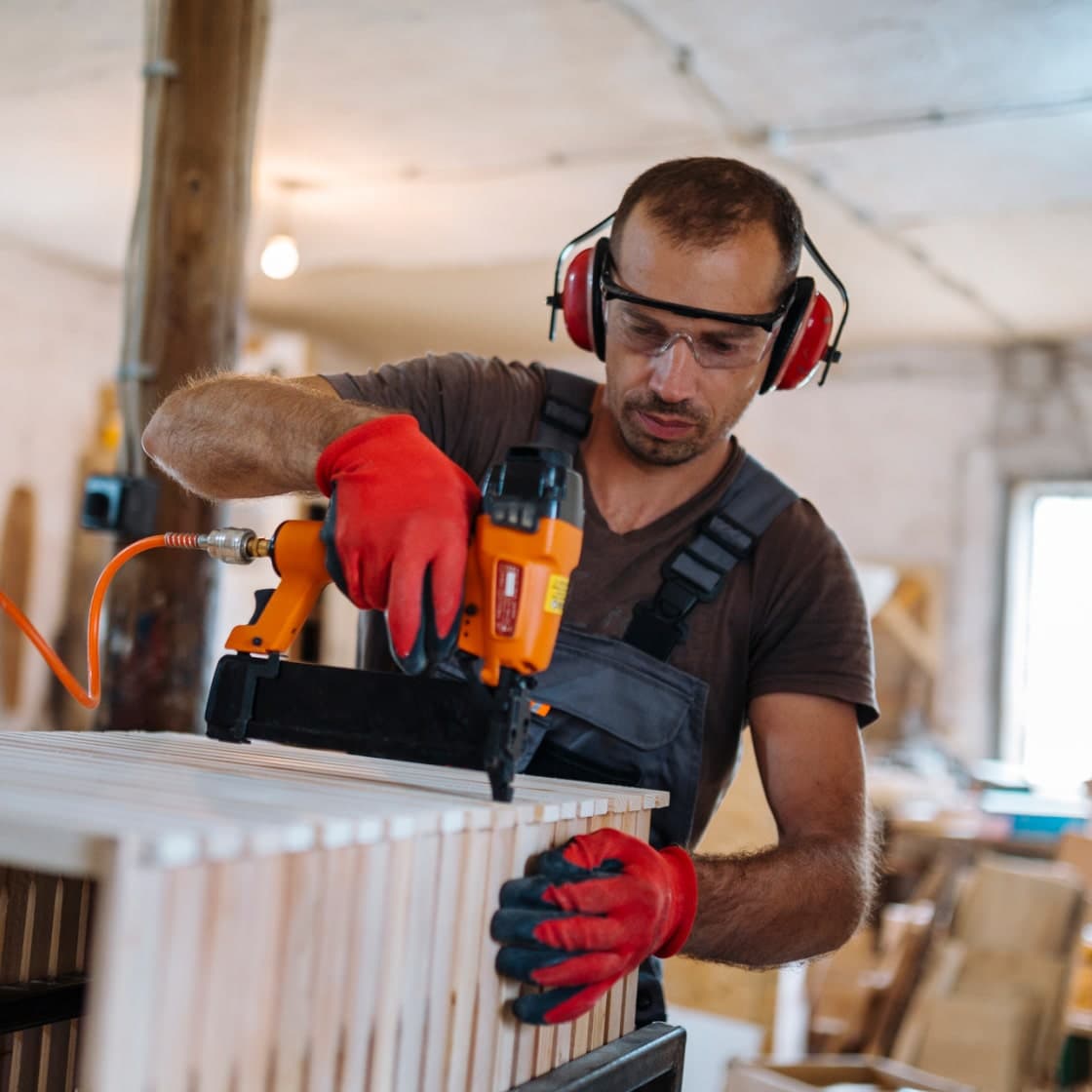 HVAC professional fixing compressor