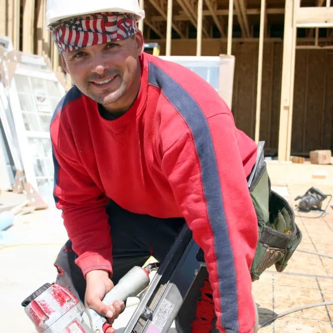 home service professional working in the site