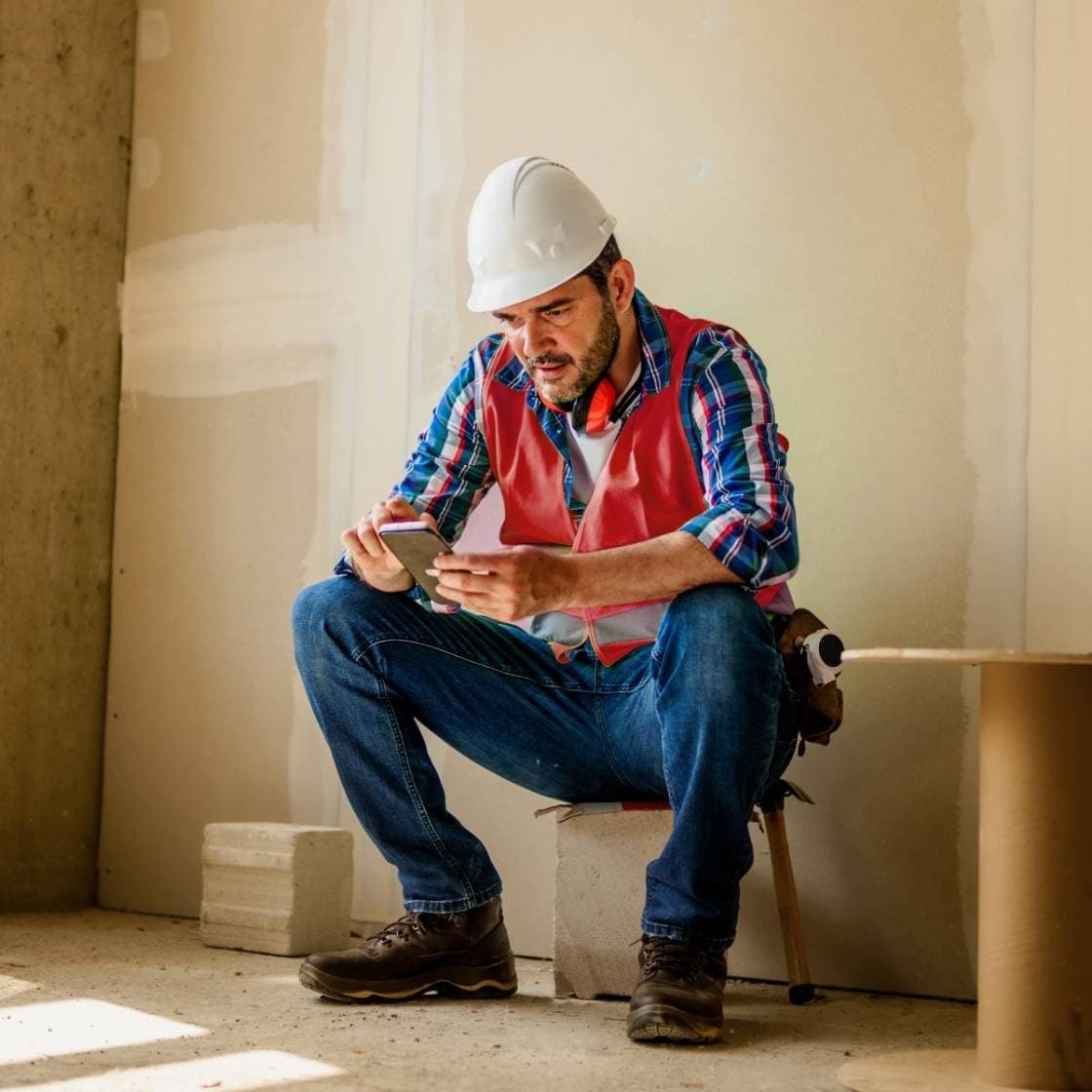 contractor using ServiceForge mobile app