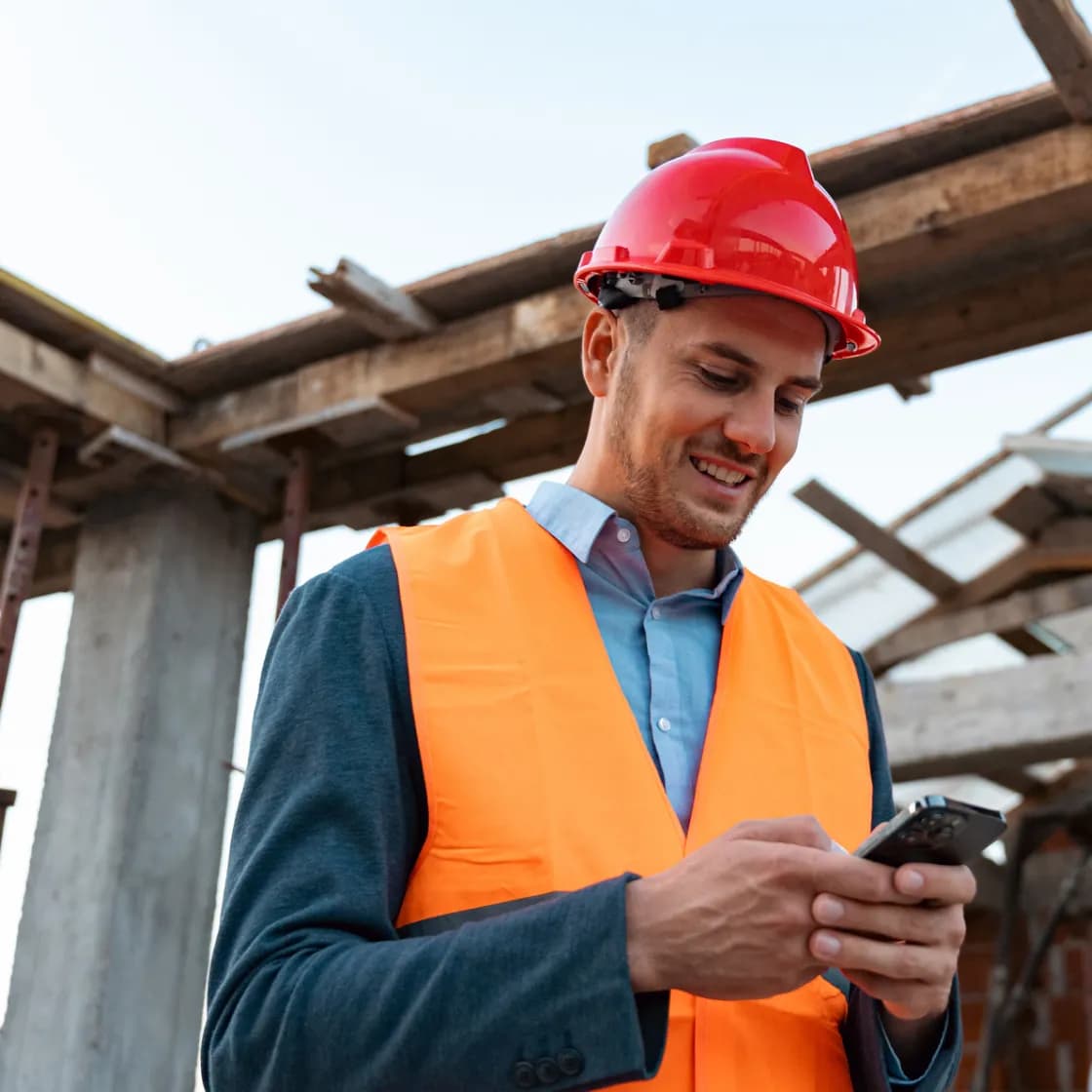 home service professional checking alerts in phone