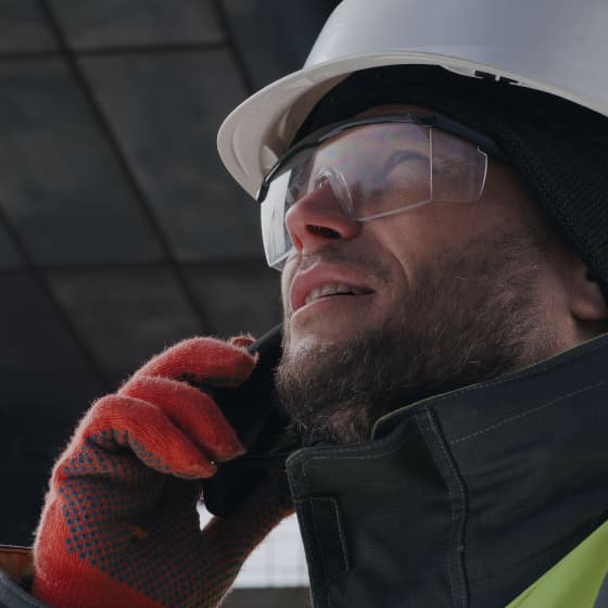 contractor answering his client call